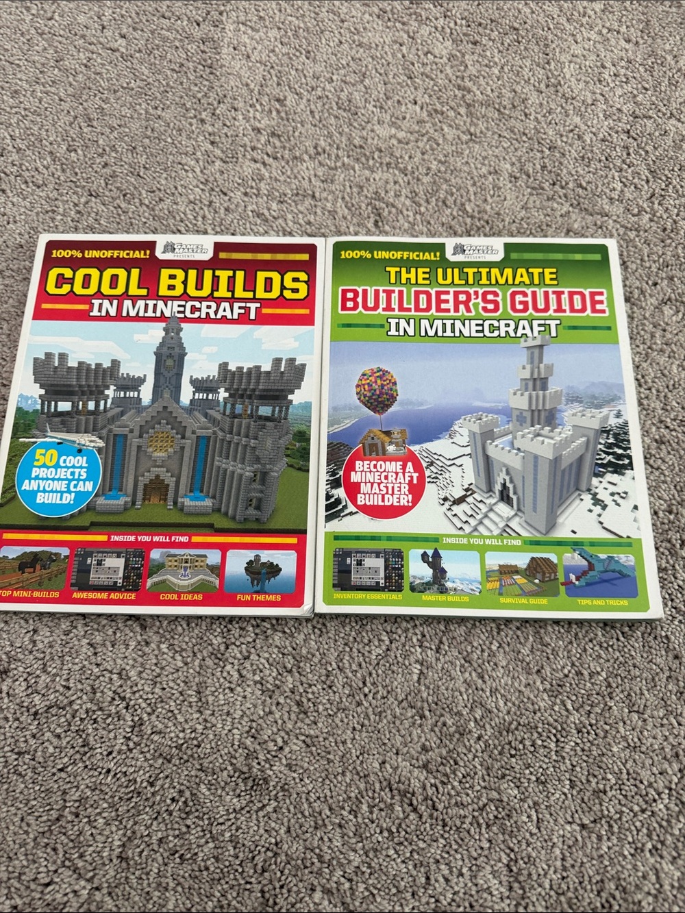 Cool Builds & Ultimate Builder's Guide in Minecraft - Red & Green Covers